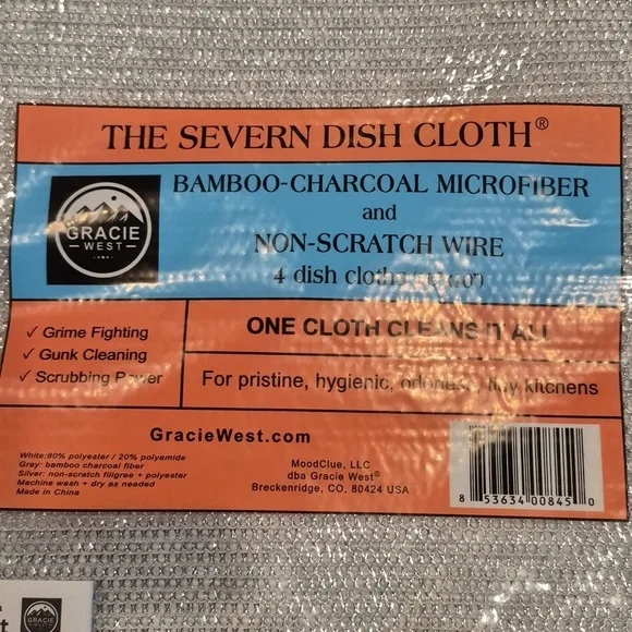 Severn Dish Cloths for Washing Dishes 4pk. Odor-Resistant Non-Scratch Wire - Picture 10 of 10